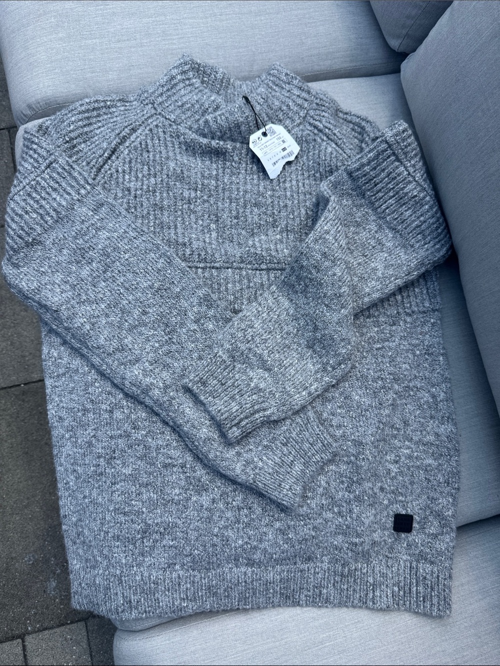 Zara Kids Grey Ribbed Knit Sweater